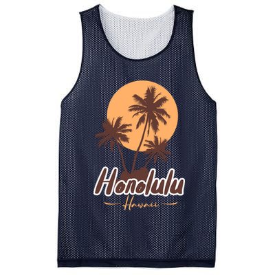 Honolulu Hawaii Sunset Mesh Reversible Basketball Jersey Tank