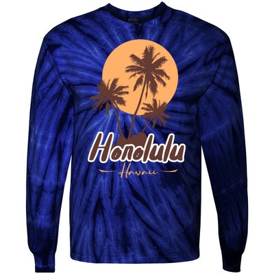 Honolulu Hawaii Sunset Tie-Dye Long Sleeve Shirt