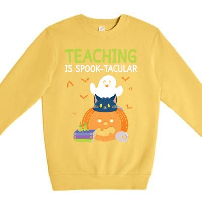 Happy Halloween School Teacher Teaching Trick Or Treat Cool Gift Premium Crewneck Sweatshirt