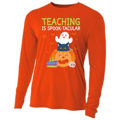 Happy Halloween School Teacher Teaching Trick Or Treat Cool Gift Cooling Performance Long Sleeve Crew