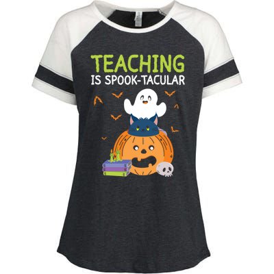 Happy Halloween School Teacher Teaching Trick Or Treat Cool Gift Enza Ladies Jersey Colorblock Tee