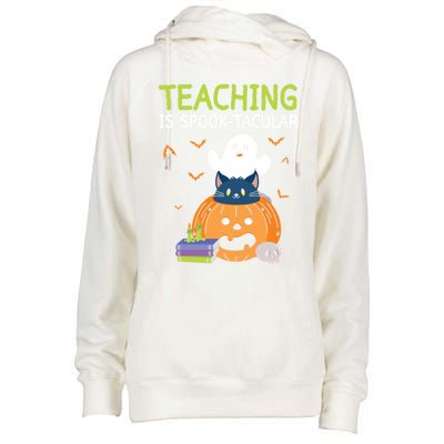 Happy Halloween School Teacher Teaching Trick Or Treat Cool Gift Womens Funnel Neck Pullover Hood