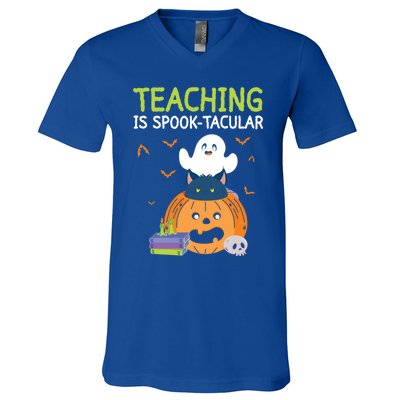 Happy Halloween School Teacher Teaching Trick Or Treat Cool Gift V-Neck T-Shirt