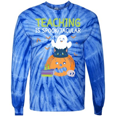 Happy Halloween School Teacher Teaching Trick Or Treat Cool Gift Tie-Dye Long Sleeve Shirt