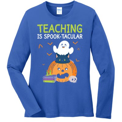 Happy Halloween School Teacher Teaching Trick Or Treat Cool Gift Ladies Long Sleeve Shirt