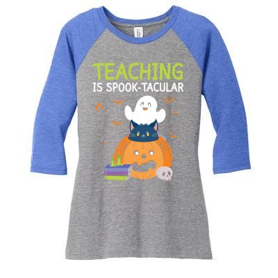 Happy Halloween School Teacher Teaching Trick Or Treat Cool Gift Women's Tri-Blend 3/4-Sleeve Raglan Shirt