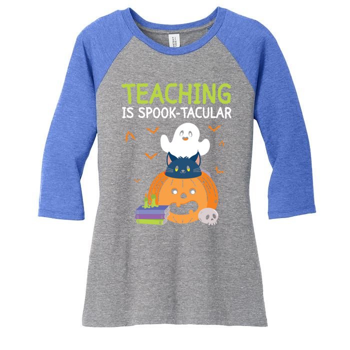 Happy Halloween School Teacher Teaching Trick Or Treat Cool Gift Women's Tri-Blend 3/4-Sleeve Raglan Shirt