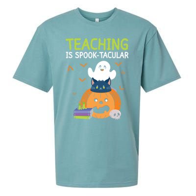 Happy Halloween School Teacher Teaching Trick Or Treat Cool Gift Sueded Cloud Jersey T-Shirt