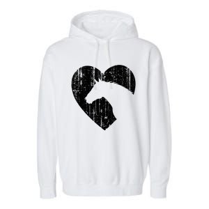 Horse Heart Silhouette For Cowgirl Equestrian Graphic Print Gift Garment-Dyed Fleece Hoodie