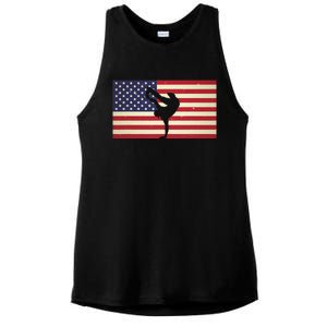 Hip Hop Street Break Dancing Teacher Patriotic American Flag Ladies PosiCharge Tri-Blend Wicking Tank