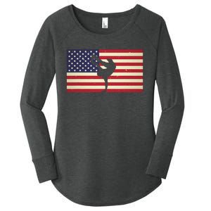 Hip Hop Street Break Dancing Teacher Patriotic American Flag Women's Perfect Tri Tunic Long Sleeve Shirt