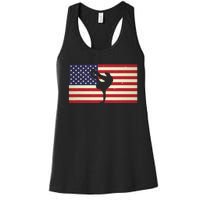 Hip Hop Street Break Dancing Teacher Patriotic American Flag Women's Racerback Tank