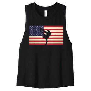 Hip Hop Street Break Dancing Teacher Patriotic American Flag Women's Racerback Cropped Tank