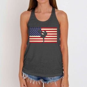 Hip Hop Street Break Dancing Teacher Patriotic American Flag Women's Knotted Racerback Tank