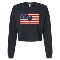 Hip Hop Street Break Dancing Teacher Patriotic American Flag Cropped Pullover Crew