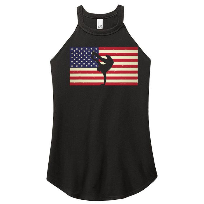 Hip Hop Street Break Dancing Teacher Patriotic American Flag Women's Perfect Tri Rocker Tank