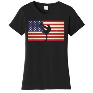 Hip Hop Street Break Dancing Teacher Patriotic American Flag Women's T-Shirt