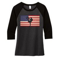 Hip Hop Street Break Dancing Teacher Patriotic American Flag Women's Tri-Blend 3/4-Sleeve Raglan Shirt