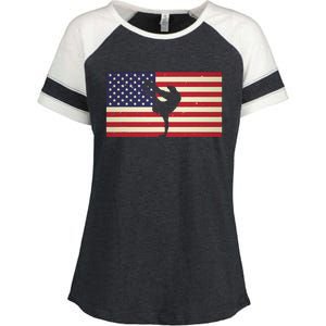 Hip Hop Street Break Dancing Teacher Patriotic American Flag Enza Ladies Jersey Colorblock Tee