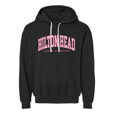 Hilton Head SC South Carolina retro vintage preppy Garment-Dyed Fleece Hoodie