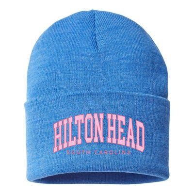 Hilton Head SC South Carolina retro vintage preppy Sustainable Knit Beanie