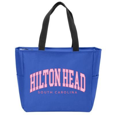Hilton Head SC South Carolina retro vintage preppy Zip Tote Bag