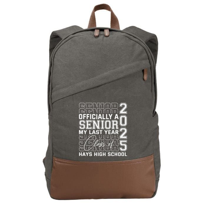 Hays High School A Senior Class Of 2025 Cotton Canvas Backpack