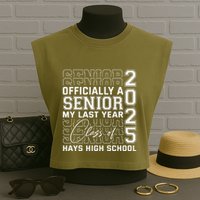 Hays High School A Senior Class Of 2025 Garment-Dyed Women's Muscle Tee