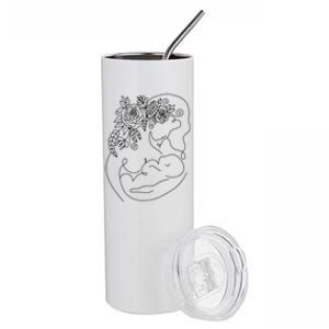 Happy Healthy Strong In August Breastfeeding Awareness Art Gift Stainless Steel Tumbler