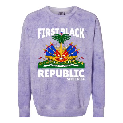 Haiti Heritage Since 1804 Proud Zoe Happy Haitian Flag Day Colorblast Crewneck Sweatshirt