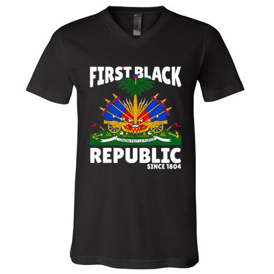 Haiti Heritage Since 1804 Proud Zoe Happy Haitian Flag Day V-Neck T-Shirt