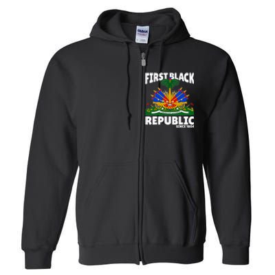 Haiti Heritage Since 1804 Proud Zoe Happy Haitian Flag Day Full Zip Hoodie