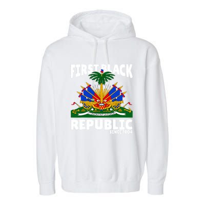 Haiti Heritage Since 1804 Proud Zoe Happy Haitian Flag Day Garment-Dyed Fleece Hoodie