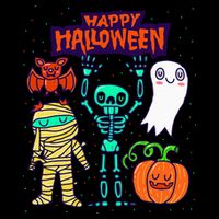 Happy Halloween Skeleton Pumpkin Ghost Cute Drawstring Bag