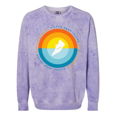 Hilton Head South Carolina Sunset Colorblast Crewneck Sweatshirt