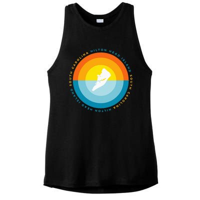 Hilton Head South Carolina Sunset Ladies PosiCharge Tri-Blend Wicking Tank