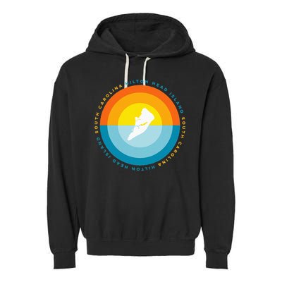 Hilton Head South Carolina Sunset Garment-Dyed Fleece Hoodie