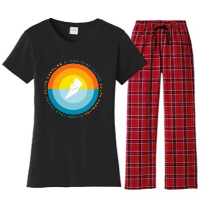 Hilton Head South Carolina Sunset Women's Flannel Pajama Set