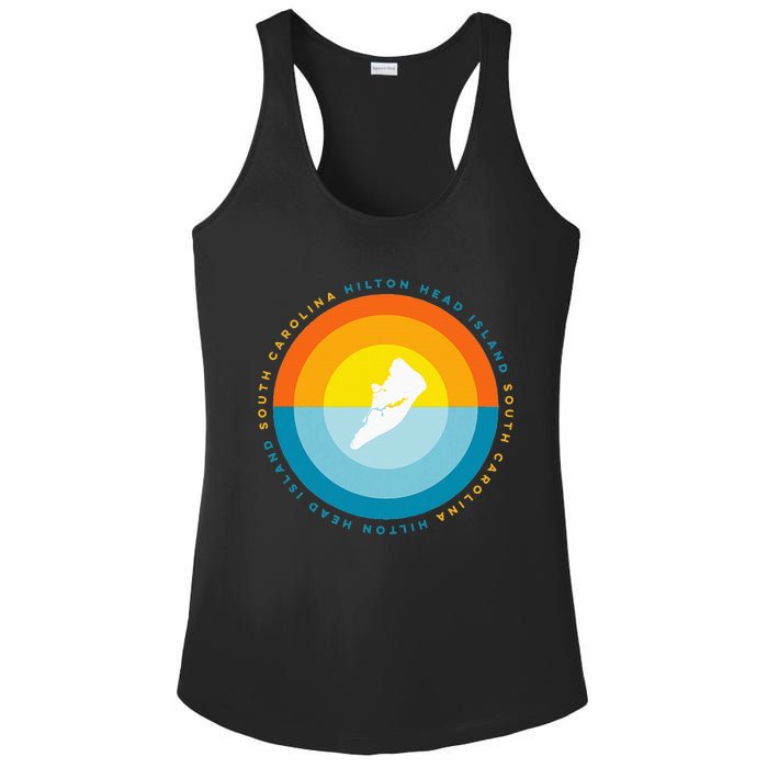 Hilton Head South Carolina Sunset Ladies PosiCharge Competitor Racerback Tank