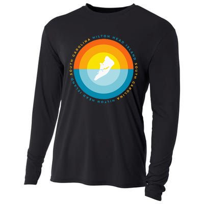 Hilton Head South Carolina Sunset Cooling Performance Long Sleeve Crew