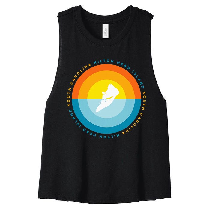 Hilton Head South Carolina Sunset Women's Racerback Cropped Tank