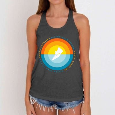 Hilton Head South Carolina Sunset Women's Knotted Racerback Tank