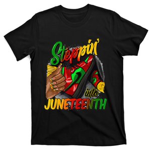 High Heels Steppin Into Juneteenth Africa Black Man T-Shirt