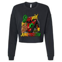 High Heels Steppin Into Juneteenth Africa Black Man Cropped Pullover Crew