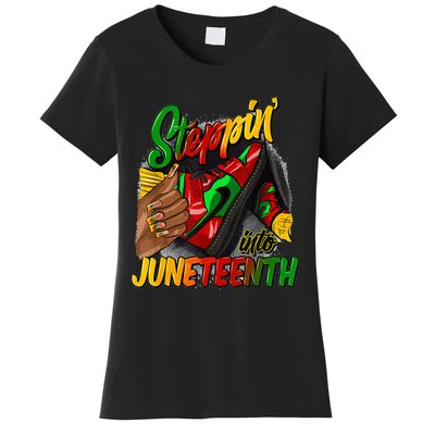 High Heels Steppin Into Juneteenth Africa Black Man Women's T-Shirt