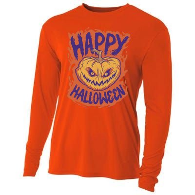 Happy Halloween Spooky Pumpkin Cooling Performance Long Sleeve Crew