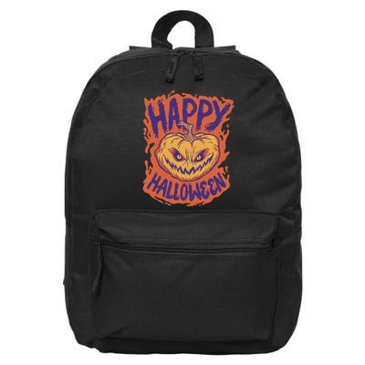 Happy Halloween Spooky Pumpkin 16 in Basic Backpack
