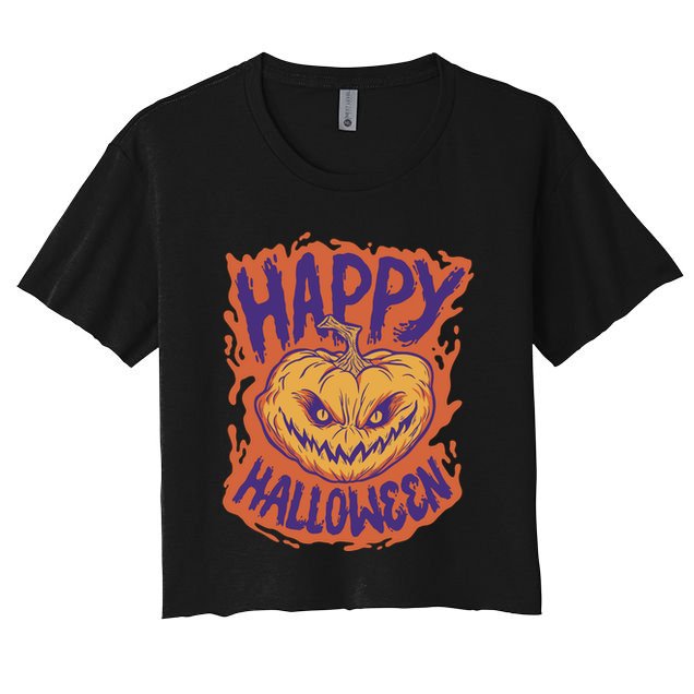 Happy Halloween Spooky Pumpkin Crop Top