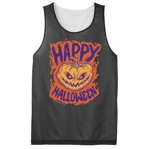 Happy Halloween Spooky Pumpkin Mesh Reversible Basketball Jersey Tank