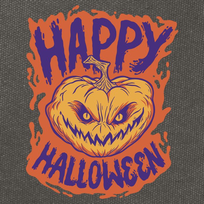 Happy Halloween Spooky Pumpkin Cotton Canvas Backpack